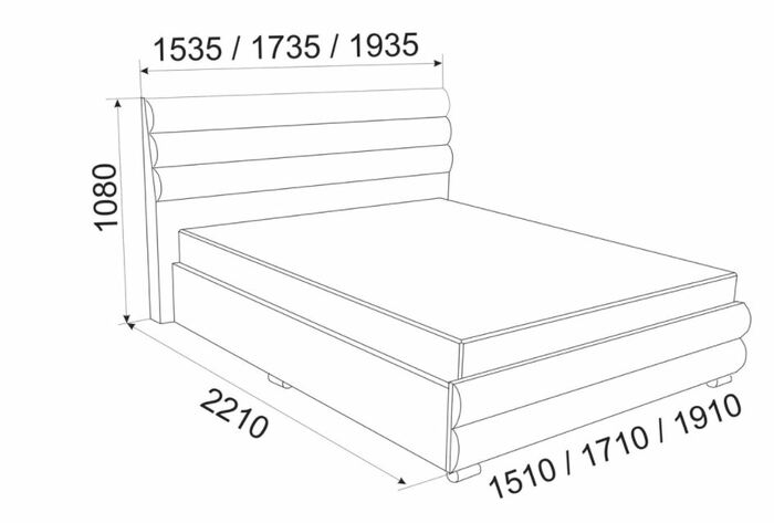 Кровать Интер-3 ткань графит 1,60*2,0м 