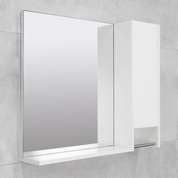 Мебель Селена Шкаф-зеркало белый структурный 60 правый
